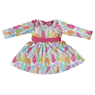 China Plus Size Customize Long Sleeve Baby Clothing Cartoon Print Kids Dresses Toddler Girls Spring Wear Dress for sale