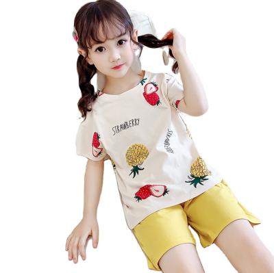 China New Arrivals QUICK DRY Kids Girl's Pajamas Animal Print Shorts Sleeves Summer Kids Clothing Sets Sleep Wear Sets for sale