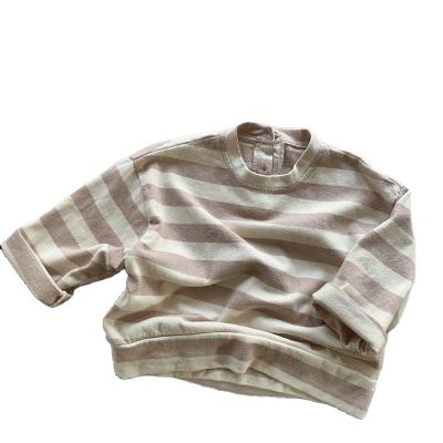 China High Quality Anti-Shrink Newborn Baby Clothes New Design Kids Clothes Little Boys Long Sleeve Striped Casual Shirts Kids Clothes Spring Shirt for sale