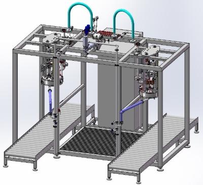 China Gran cargador de tambor para pasta de tomate Bolsa grande 600 KG Máquina de llenado semiautomática en venta