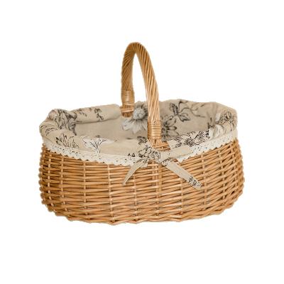 China Wholesale Eco-friendly KINGWILLOW Oval Wicker Picnic Basket With Handle for sale