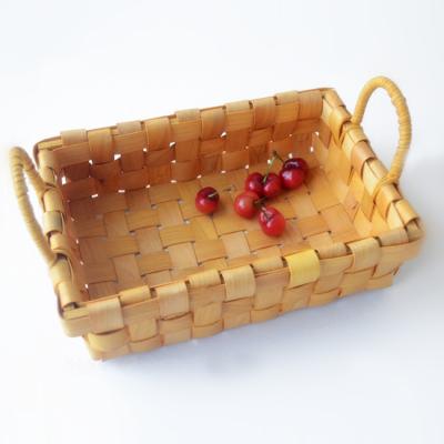 China KINGWILLOW sustainable, handmade wooden vegetable basket with handle for sale