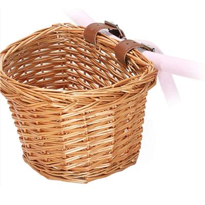 China Wholesale Eco-Friendly Pet Wicker Basket Front Amazon Success Kids Bike Basket With Handle for sale