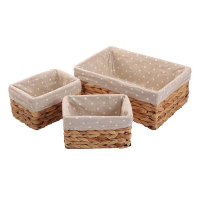 China Eco-Friendly KINGWILLOW, Handmade Hyacinth Basket Small Water Storage Bins For Shelf for sale