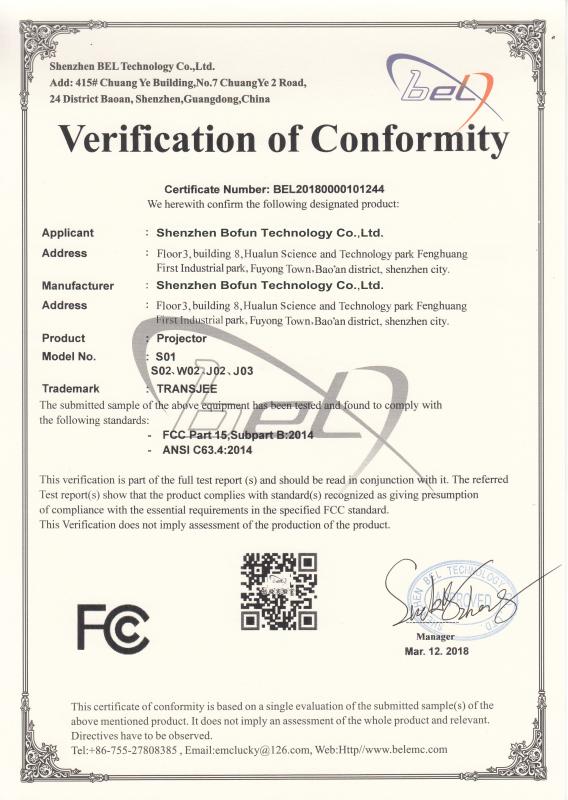 FCC - Shenzhen Bofun Technology Co., Ltd.