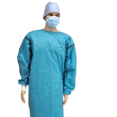 China Eco-friendly Knitted Fabric Customized Sms Reinforcement Surgical Gown Reinforcement Operation Sterilization Surgical Gown for sale