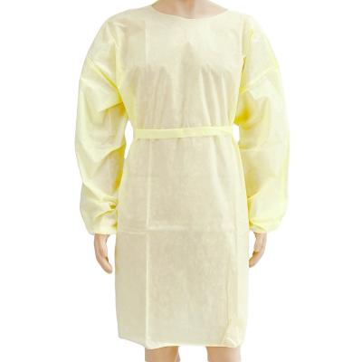 China Eco-friendly Disposable Blue Non-Sterile Non-woven Non-woven Elasticated Protective Clothing And Knitted Cuffs Isolation Gown for sale