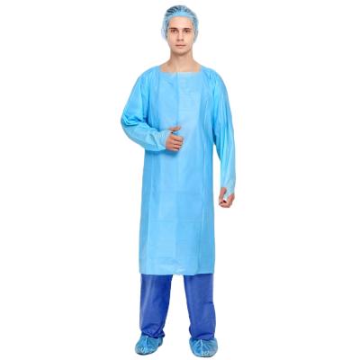 China Eco-Friendly Colorful Disposable Waterproof CPE Gown Disposable Surgical Gown for sale