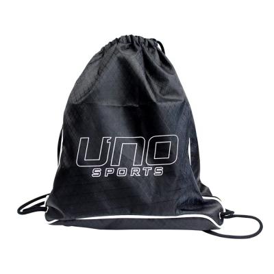 China Waterproof Promotional Recycle Gym Sports Black Drawstring Backpack Bag for sale