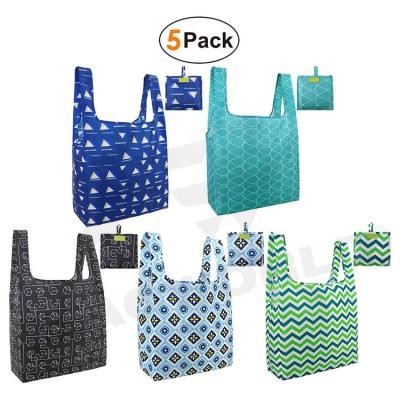 China Reclycled Customized Cheap Polyester Reusable Folding Shopping Bag for sale