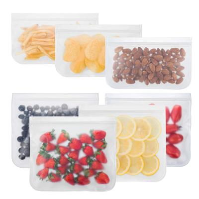 China Hot Selling Eco Friendly Leakproof Reusable Freezer Liquid Silicone Food Storage Bag With Reusable Ziplock Bags for sale