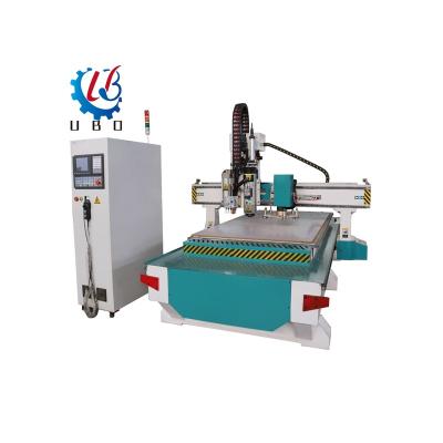 China wood materials engraving cutting ubocnc atc router for modern woodworking furniture making cnc atc 1325/linear 9kw spindle cnc atc with probing head for sale