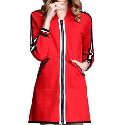 China Breathable Spring and Autumn Ladies Dresses Red Ladies Dresses Sports Casual Women's Dresses for sale