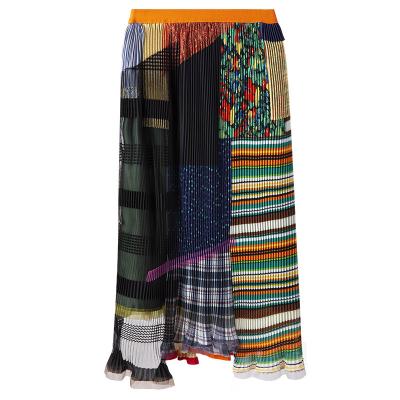 China 100% Breathable Polyester Street Casual Women's Skirt Fashion Pleated Skirt Pattern Printed Women's Skirt Color Combination for sale