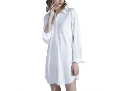 China Latest Breathable Loose Casual Outdoor Robe Ladies Buttoned Shirt Home Pajamas for sale