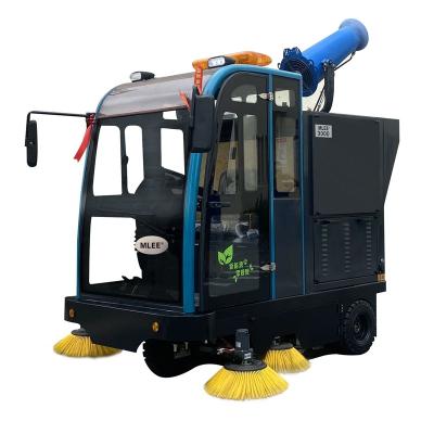 China Hotels MLEE3000 200/250L 48V with gun and water sprayer high pressure road floor sweeper machine for sale