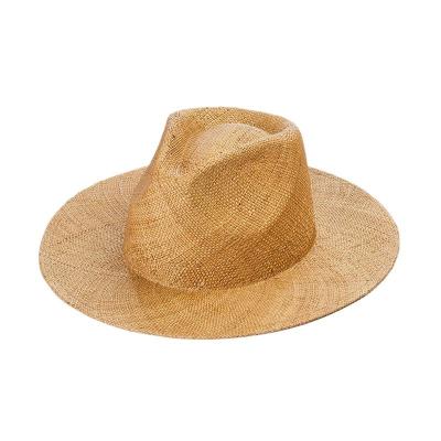 China Custom Beach Straw Hats Summer Ladies Panama Fedora Sun Hat Wholesale Women Sombrero OEM Shinehats Luxury Wide Brim Picture Hat for sale