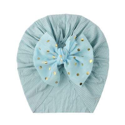 China Lovely Plush Bowknot Baby Head Wraps Kids Turban Baby Headbands Shiny Solid Color Headwraps for sale