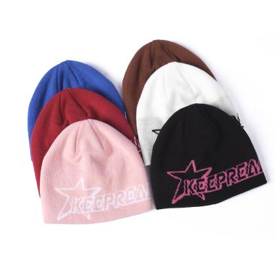 China Custom Embroidery Knitted Winter Hats Graphic Logo Jacquard Skullcap Unisex Wholesale COMMON for sale