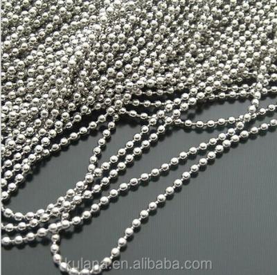 China 2.4mm thickness polished stainless steel ball chain beaded chain for necklace making. for sale