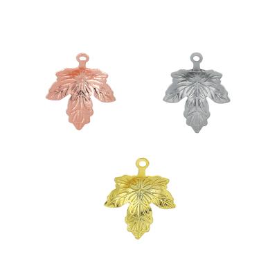 China Leaf New Arrival Accessories Diy Jewelry Making Stainless Steel Gold Maple Leaf Necklace Pendant Charm Jewelry Accessories Components for sale