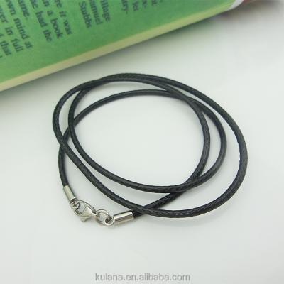 China Genuine Stainless Steel Lobster Clasp Necklace LN1103 Nickel Leather Cowhide 2mm Length Lead Free 40cm Length Stainless Steel Lobster Clasp for sale