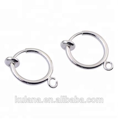 China ALLOY non-piercing colorful removable spring brass hoop earrings K11001 for sale