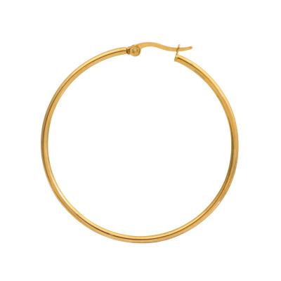 China CLASSIC classic style large hoop earrings gold plated stainless steel hoop earring 18k jewelry factory custom hoop earrings for sale