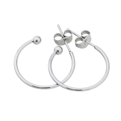 China New Round Stainless Steel Large Round Earring Stainless Steel Studs Earring Earbuckle With Pearl for sale