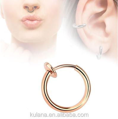 China New Arrival Fake Nose Circle Nose Rings Jewelry Nipple Piercings High Shiny Polished Medical Surgical Steel Piercing Rings for sale