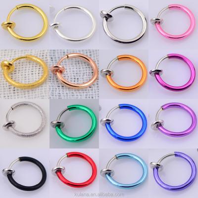 China Stainless Steel 10 Mm Wide Spring Nose Piercing Fake Septum Pierced Cheap Body Jewelry for sale