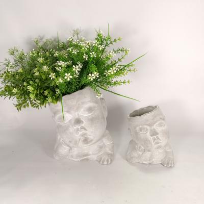 China Good quality modern hot sale indoor and outdoor garden home decor flower pot cement flower pot modern planter pot for sale