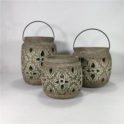 China China supplier quality modern home decoration carved cement lantern anique for sale