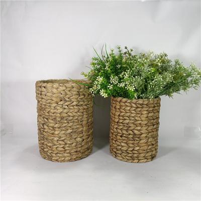 China Wholesale China Trade Modern Bamboo Garden Planter Cement Flower Pot Frame Woven Flower Pots and Planters for sale