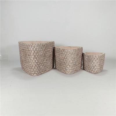 China Modern wholesale products flower cement planter garden pot triangle pot indoor outdoor cement pot for sale