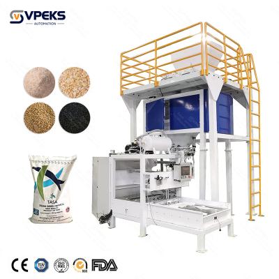 China Food Fully Automatic Bag Packing line with Automatic Bag feeder for 20KG 25KG 50KG Laminated Bags for sale