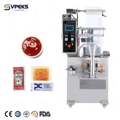 China Food VPEKS Automatic sealing VFFS tomato paste ketchup juice milk honey sauce liquid water packaging machine with factory price for sale