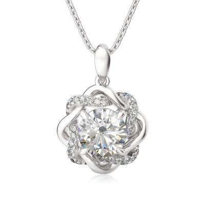 China Moissanite Diamond Pendant D Color 3ct Sterling Silver Women For Wedding Pendants Necklace Wholesale Fine Jewelry for sale