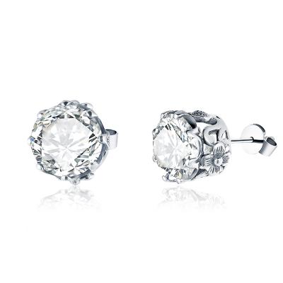 China Vintage Moissanite Diamond Earrings Stud D Color 2ct VVS1 Real 925 Silver Flower Earrings Stud For Women Wholesale for sale