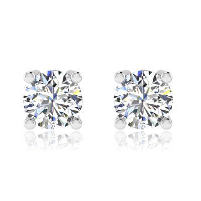 China 2021New Classic Women 0.3-1.2ct Moissanite Diamond Stud Earrings 4 Prong White Gold Color 925 Silver Wedding Engagement Earrings for sale