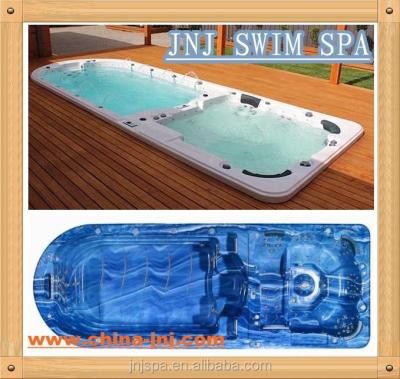 China Endless Spa 6 Person Double Zone Swim Pool Swimming Spa, Hot Exercise Bath Pool, Spa Pool JNJ SPA-8128 Rectangle+Semicircle for sale