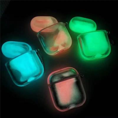 China Lasting Glow in the Dark Liquid Radio Earphone Quicksand Glitter Box Cover Sand Earphone Fill Luminous Neon Case for Airpods 12 for sale