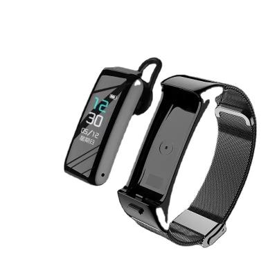 China B6 2-in-1 Wireless Wifi Wristband Headphone Heart Rate Health Moritoring Smart Watch TWS Earphone Smart Earphone Bracelet for sale