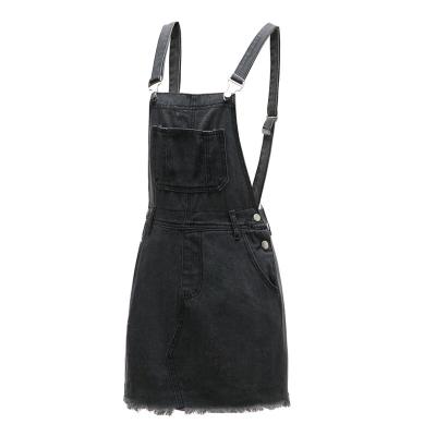 China Breathable Waist Can Be Customized Ladies High Quality Women's Jeans Skirt Strap Skirt Slim Fit Ripped Destroyed Skirt Dress for sale