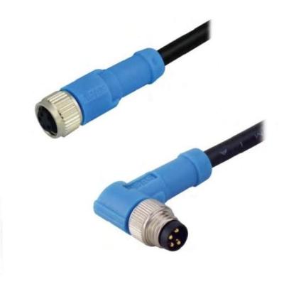 China Waterproof m8 connector cable 90 degree socket angled molding 3 mount 4 5 6 8 pin IP67 M8 connector for sale