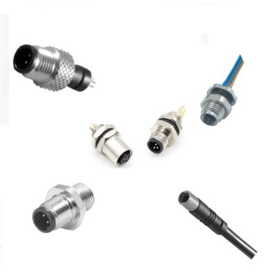 China audio & M5 Video Male Female Molded Binder Cable Connector , Waterproof Circular Connector With M5 X 0.5 Security Screw for sale