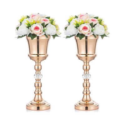 China New Design Handmade Crystal Flower Vase Centerpiece Flower Vase Table Decoration for Wedding for sale