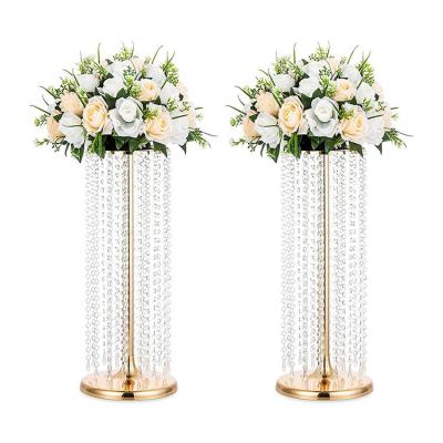 China Hot New Products Handmade Metal Flower Stand Wedding Decoration Flower Stand Centerpieces for sale