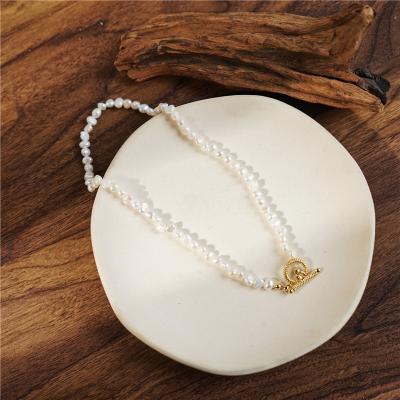 China CLASSIC Handmade Natural Pearl Necklace Bracelet Set High Quality Gold Baroque Chain 18K Pearl Necklace Freshwater Pearl Necklace for sale