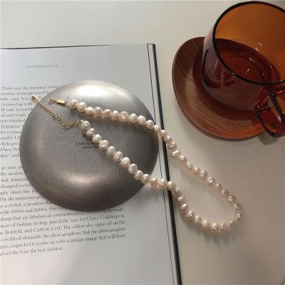 China FASHIONABLE Women Fashion Baroque Pearl Necklace 925 Silver 18K Gold Natural Pearl Necklace Necklace for sale